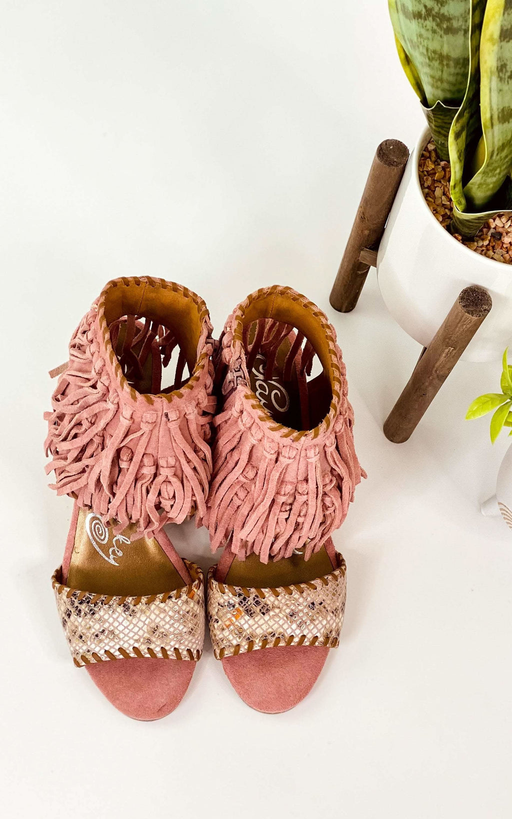 True Fringe Wedge in Blush in - 140 Wedges photo