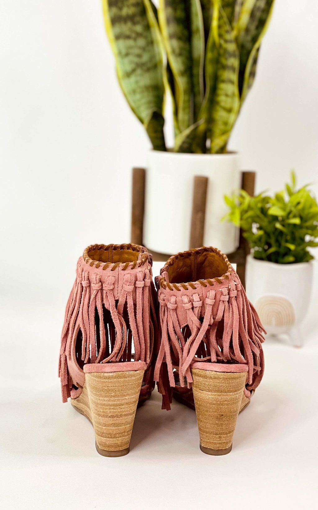 True Fringe Wedge in Blush in - 140 Wedges photo