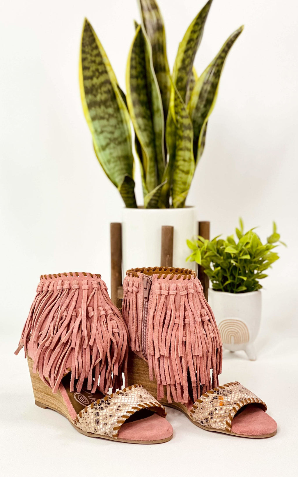 True Fringe Wedge in Blush in - 140 Wedges photo