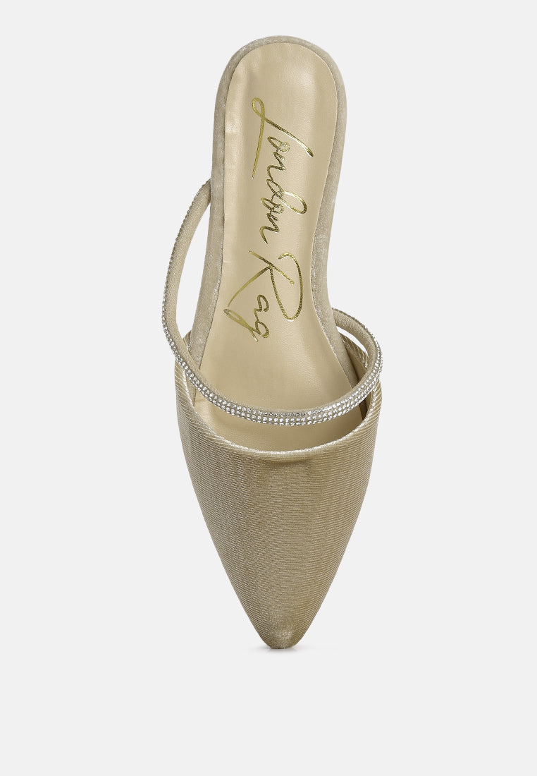 Turnon Velvet Diamante Detail Flat Mules in - Flats photo