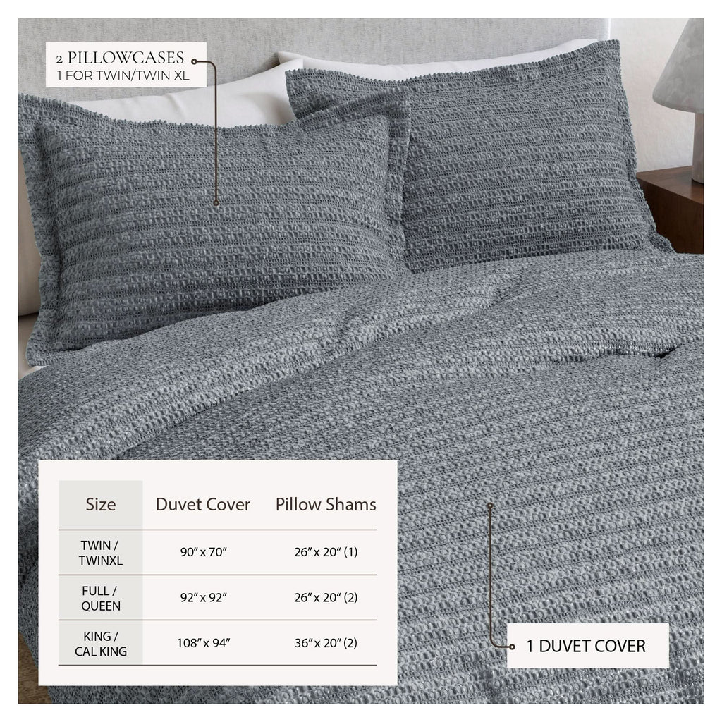 100% Cotton Waffle Weave Duvet Set - Mattea Collection in - Duvet photo