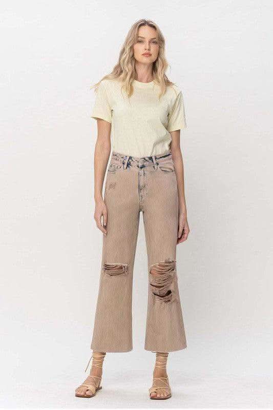 VERVET by Flying Monkey BURNT 90s Vintage Crop Flare in - Pants photo