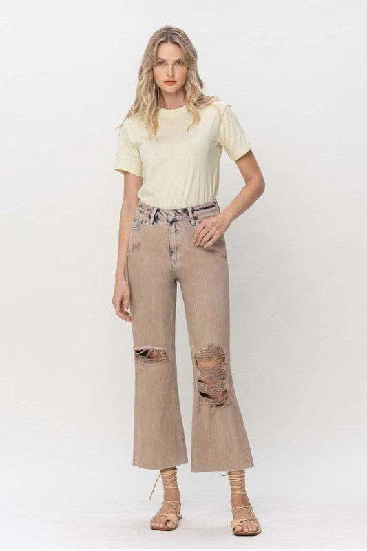 VERVET by Flying Monkey BURNT 90s Vintage Crop Flare in - Pants photo