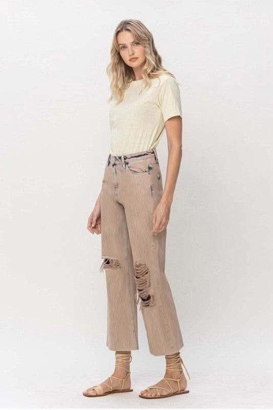 VERVET by Flying Monkey BURNT 90s Vintage Crop Flare in - Pants photo
