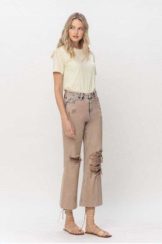 VERVET by Flying Monkey BURNT 90s Vintage Crop Flare in - Pants photo