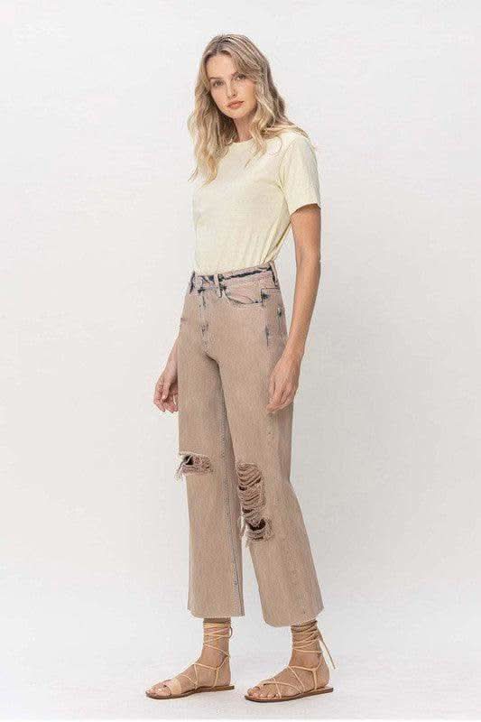 VERVET by Flying Monkey BURNT 90s Vintage Crop Flare in - Pants photo