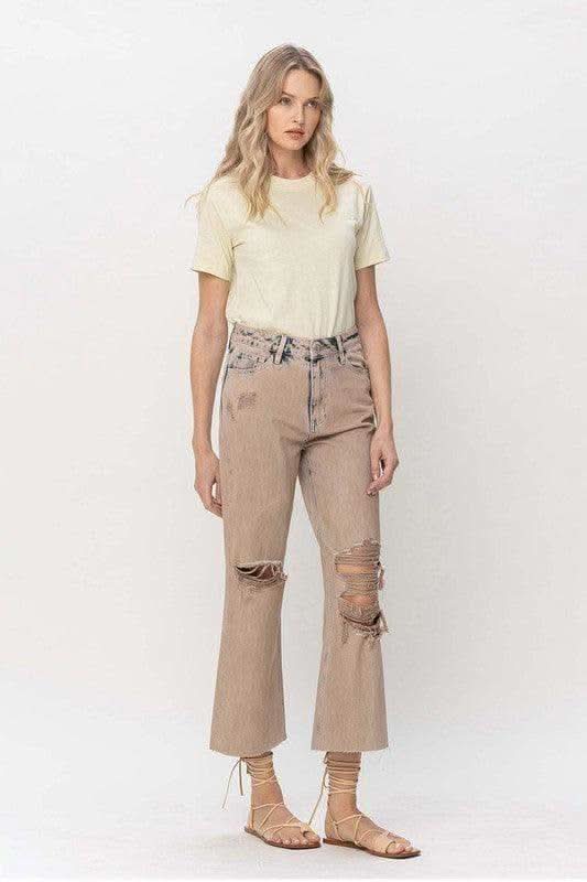 VERVET by Flying Monkey BURNT 90s Vintage Crop Flare in - Pants photo