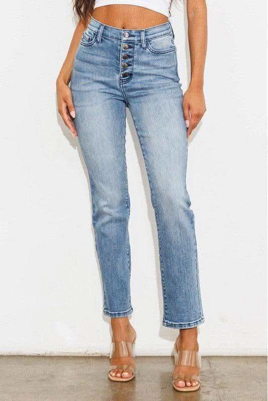 Vibrant M.i.U High Rise Straight Leg in Medium Stone - Pants photo