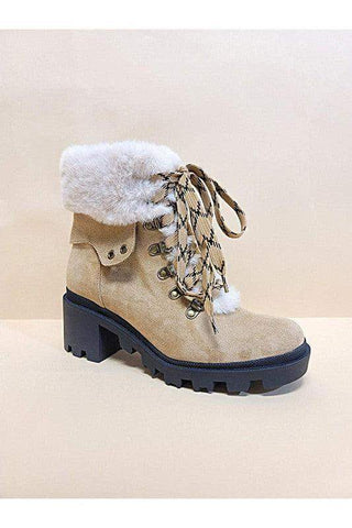 Vini-Fur Combat Booties - SwagglyLife Home & Fashion Vini-Fur Combat Booties - SwagglyLife Home & Fashion