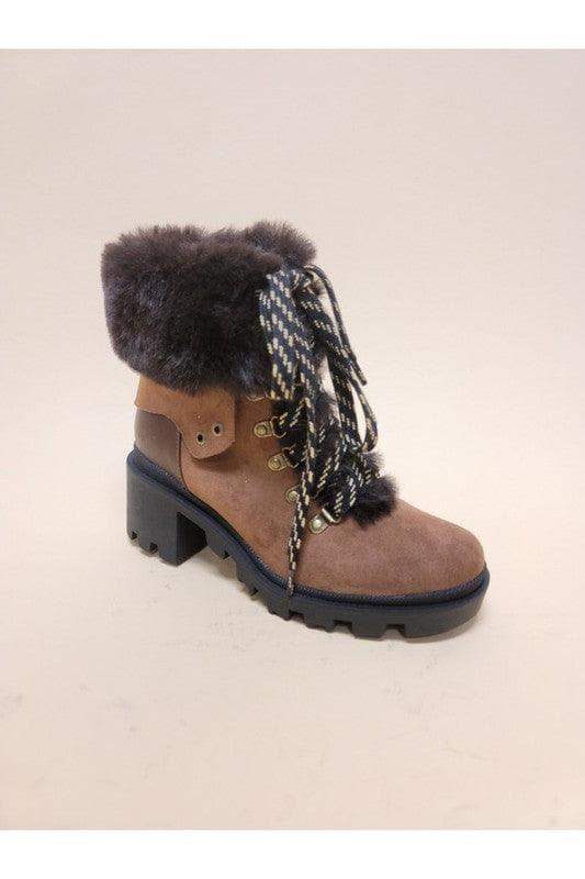 Vini-Fur Combat Booties - SwagglyLife Home & Fashion Vini-Fur Combat Booties - SwagglyLife Home & Fashion