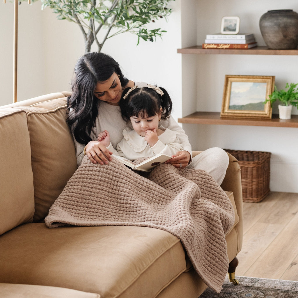 Saranoni Waffle Knit Receiving Blankets in Wheat - photo