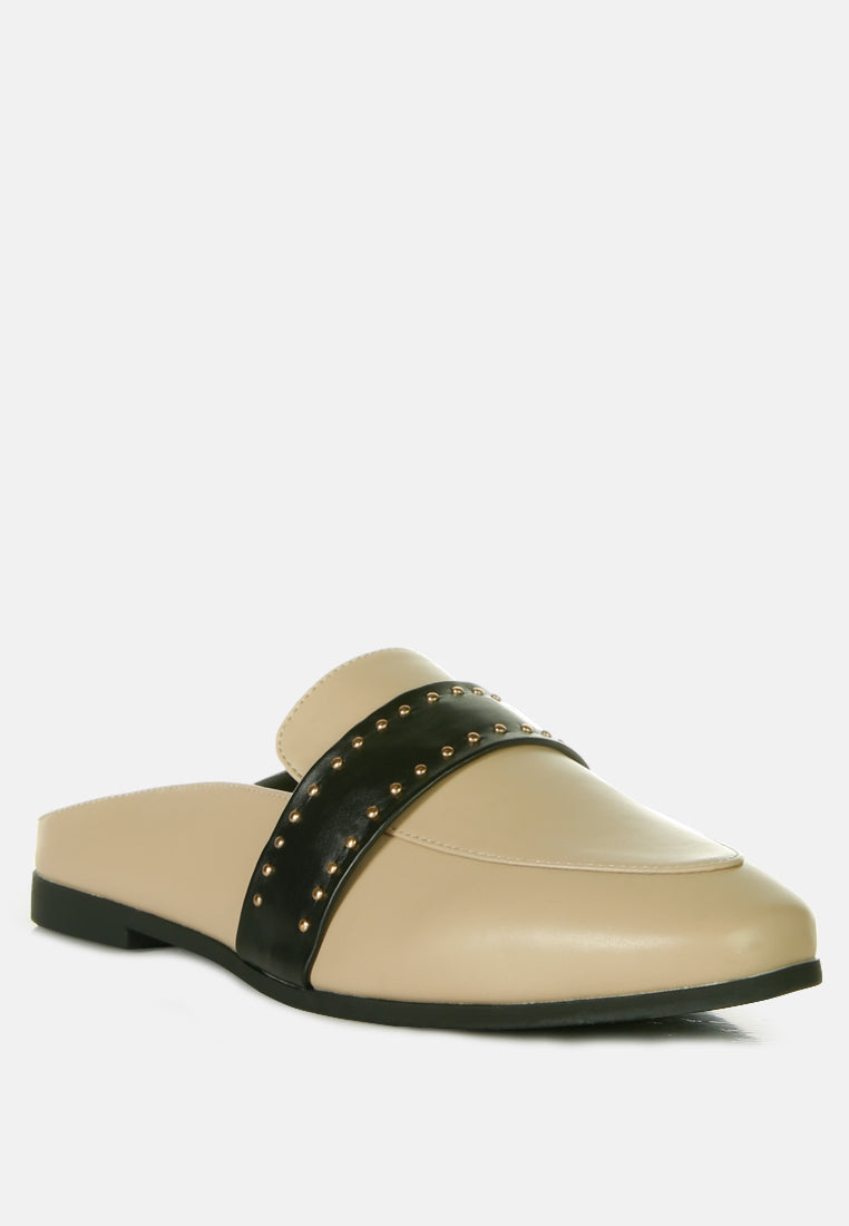 Walkout Faux Leather Studded Detail Mules in - Sandals photo