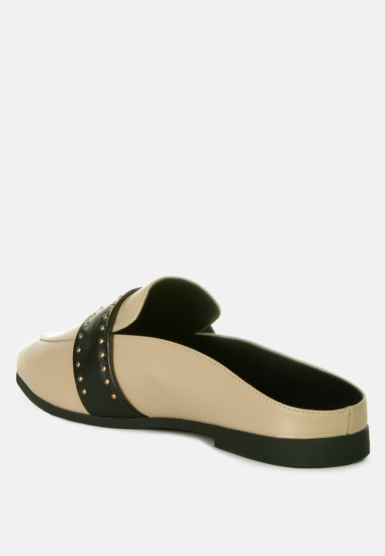 Walkout Faux Leather Studded Detail Mules in - Sandals photo