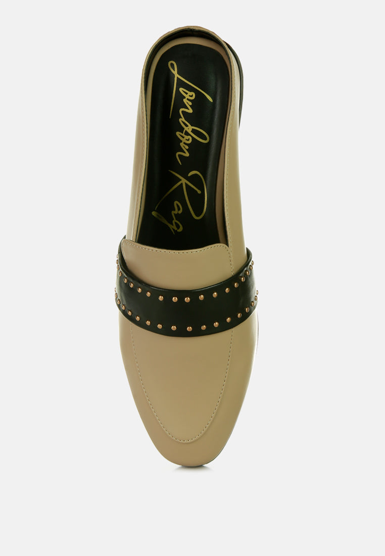 Walkout Faux Leather Studded Detail Mules in - Sandals photo