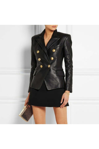 Black Real Sheepskin Leather Blazer | Made to Order - SwagglyLife Home & Fashion Black Real Sheepskin Leather Blazer | Made to Order - SwagglyLife Home & Fashion