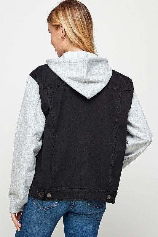 Women's Denim Jacket with Fleece Hoodies in - Coats & Jackets photo