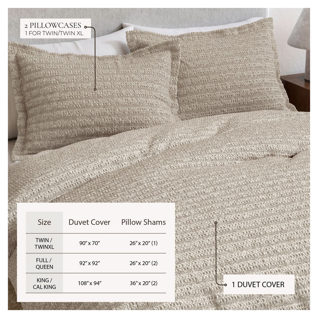 100% Cotton Waffle Weave Duvet Set - Mattea Collection in - Duvet photo