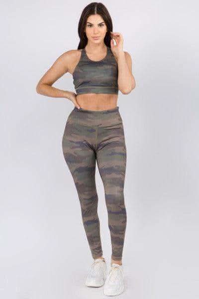 YELETE Active High Rise Camouflage Leggings with Pocket - SwagglyLife Home & Fashion