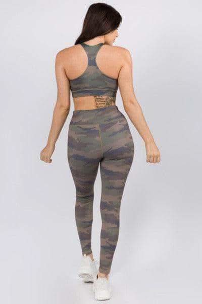 YELETE Active High Rise Camouflage Leggings with Pocket - SwagglyLife Home & Fashion