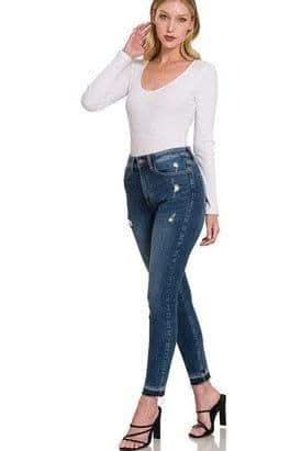 ZENANA High Rise Cropped Skinny Denim Pants in - Pants photo