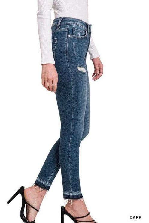 ZENANA High Rise Cropped Skinny Denim Pants in - Pants photo