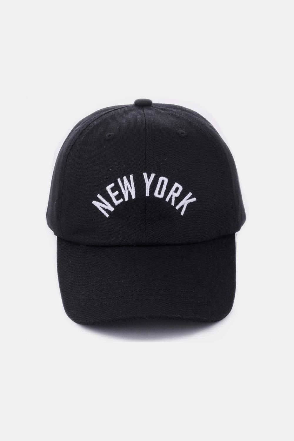 Zenana Embroidered City Baseball Cap in New York Black One Size - Hats photo