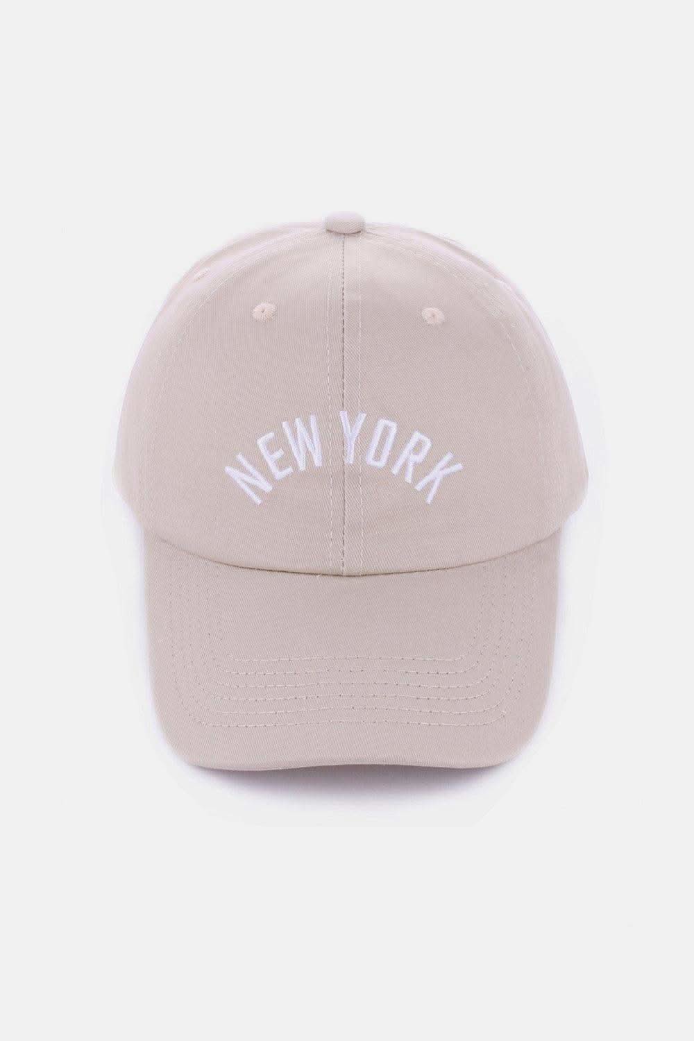 Zenana Embroidered City Baseball Cap in New York Ash Mocha One Size - Hats photo