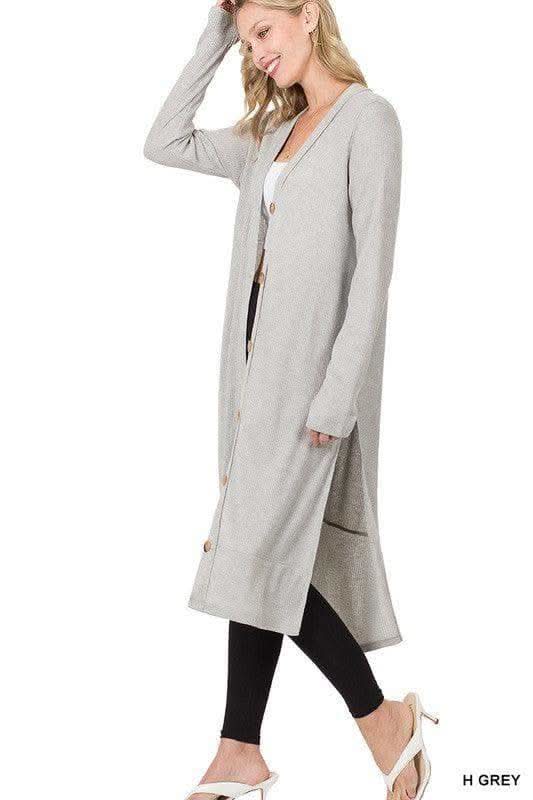 ZENANA Ribbed Long Cardigan - SwagglyLife Home & Fashion