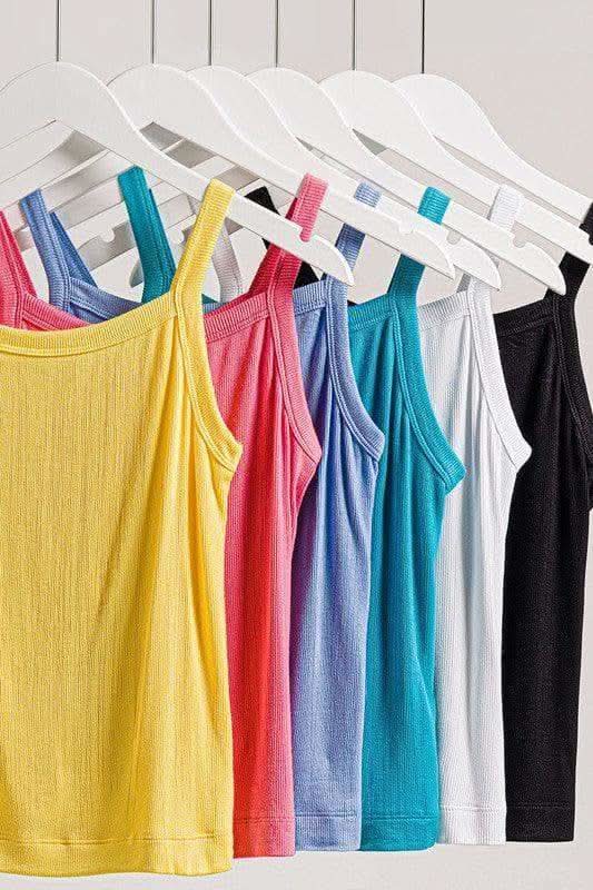 ZENANA Ribbed Soft Rayon Cami, Multiple Colors - SwagglyLife Home & Fashion