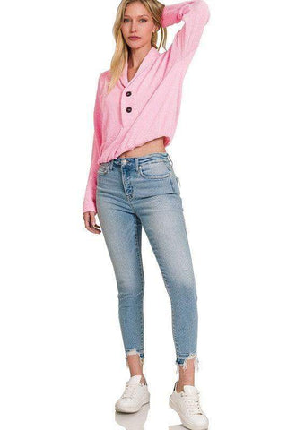 ZENANA Textured Line Elastic Waist Pullover Top - SwagglyLife Home & Fashion ZENANA Textured Line Elastic Waist Pullover Top - SwagglyLife Home & Fashion