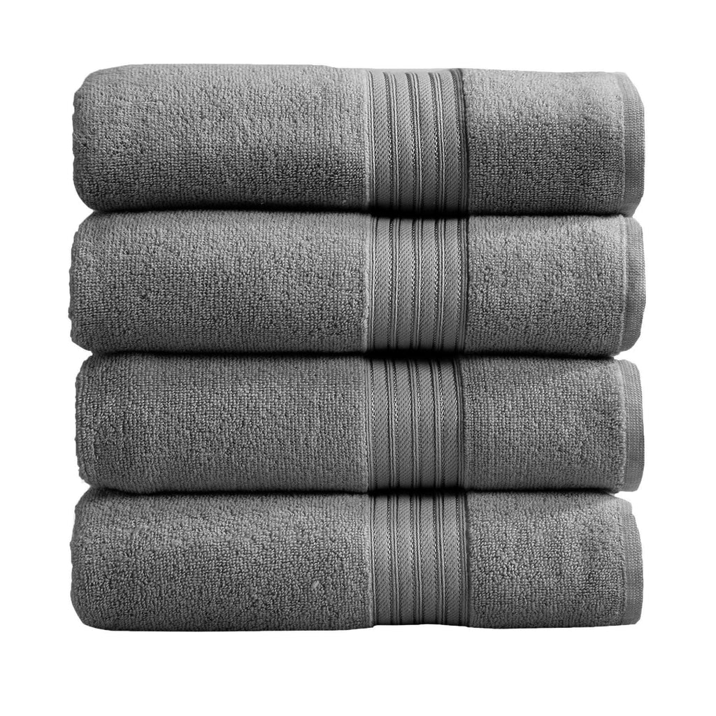 Cotton Terry Bath Towel Set - Cooper Collection in Bath Towel (Pack of 4) Dark Grey - photo