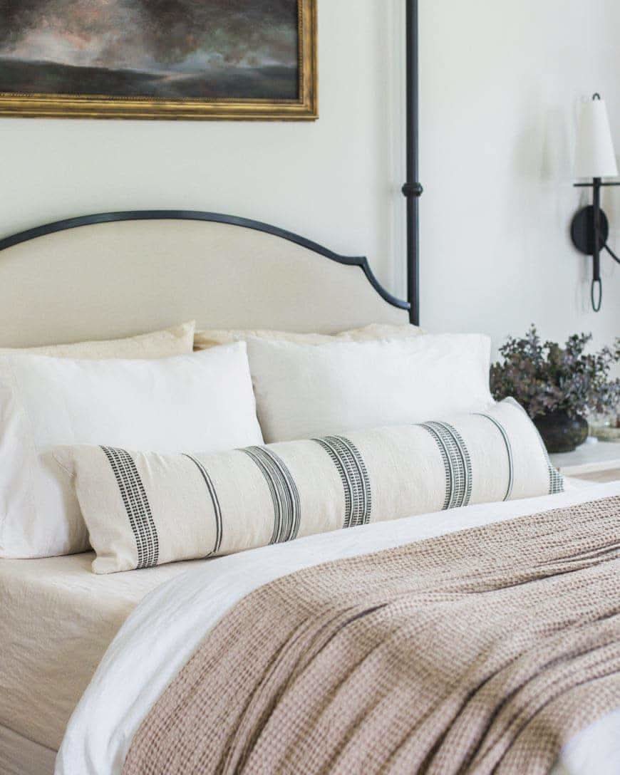 12 x 48" Aden Lumbar Pillow in Natural with Grey - Throw Pillows photo