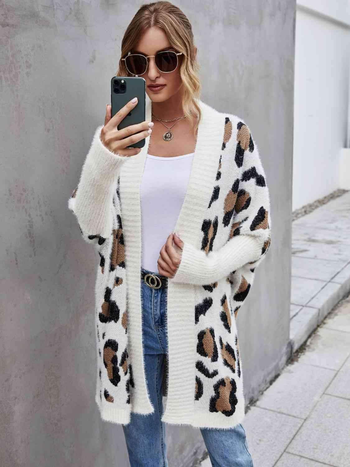 Abby Leopard Pattern Fuzzy Cardigan - SwagglyLife Home & Fashion Abby Leopard Pattern Fuzzy Cardigan - SwagglyLife Home & Fashion