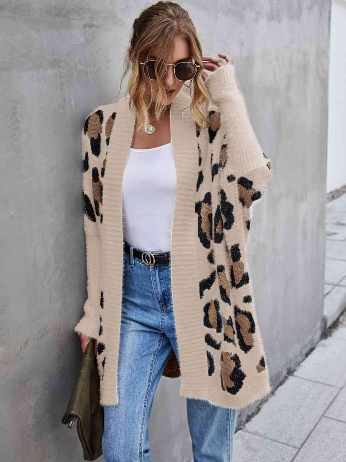 Abby Leopard Pattern Fuzzy Cardigan - SwagglyLife Home & Fashion Abby Leopard Pattern Fuzzy Cardigan - SwagglyLife Home & Fashion