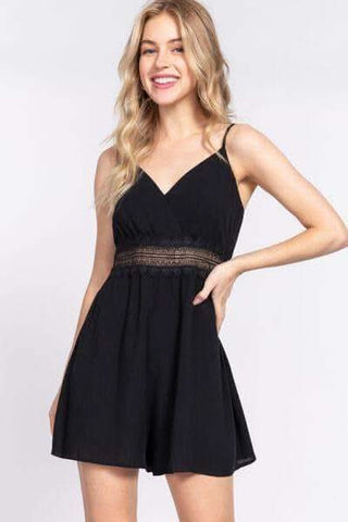 ACTIVE BASIC Waist Lace Trim Cami Romper - SwagglyLife Home & Fashion ACTIVE BASIC Waist Lace Trim Cami Romper - SwagglyLife Home & Fashion