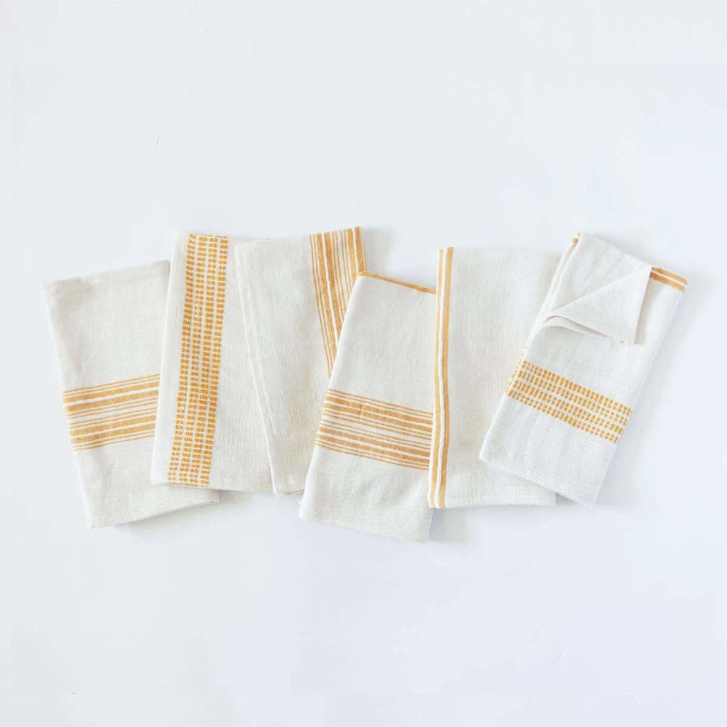 Aden Cotton Dinner Napkin in Gold Set of 6 - Cloth Napkins photo
