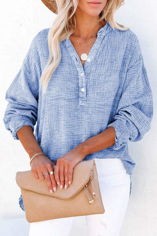 Amy Buttoned Long Sleeve Blouse - SwagglyLife Home & Fashion Amy Buttoned Long Sleeve Blouse - SwagglyLife Home & Fashion