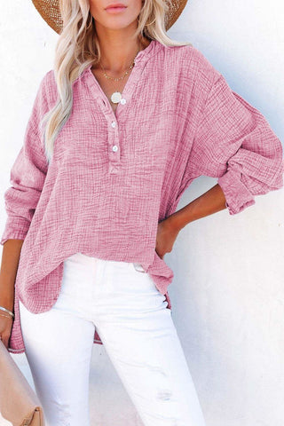Amy Buttoned Long Sleeve Blouse - SwagglyLife Home & Fashion Amy Buttoned Long Sleeve Blouse - SwagglyLife Home & Fashion