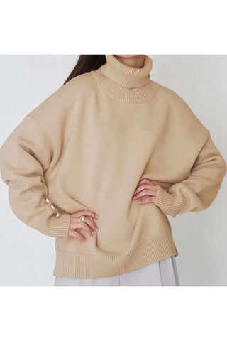 Angela Turtle Neck Dropped Shoulder Sweater - SwagglyLife Home & Fashion Angela Turtle Neck Dropped Shoulder Sweater - SwagglyLife Home & Fashion