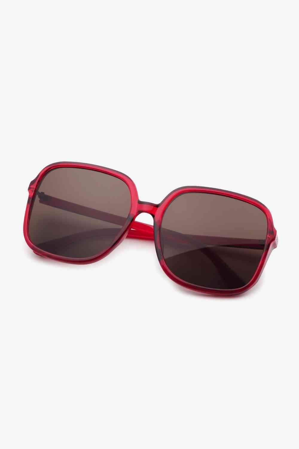 Angie Polycarbonate Square Sunglasses in Red One Size - Sunglasses photo