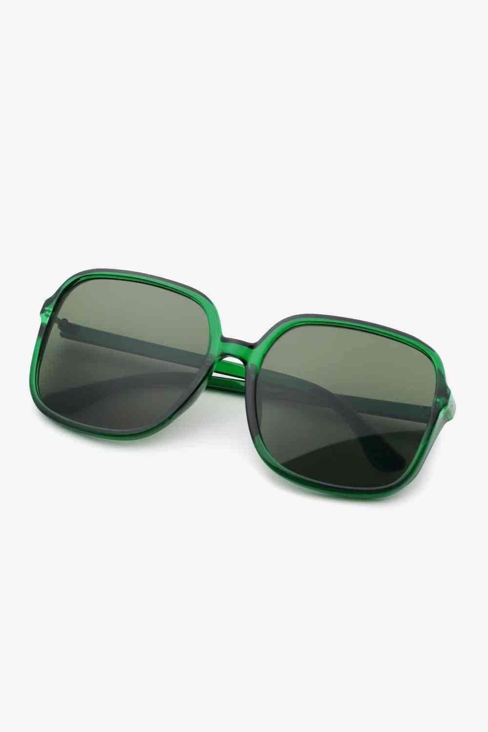 Angie Polycarbonate Square Sunglasses in Mid Green One Size - Sunglasses photo
