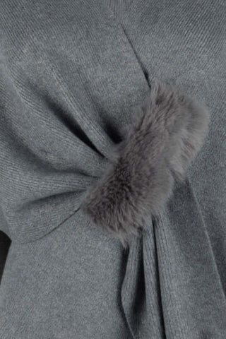 Angie Surplice Neck Pom-Pom Trim Poncho, 5 Colors - SwagglyLife Home & Fashion Angie Surplice Neck Pom-Pom Trim Poncho, 5 Colors - SwagglyLife Home & Fashion