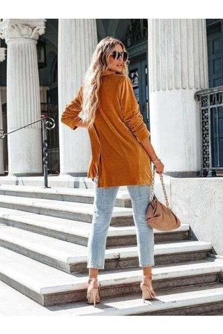 Button Up Long Sleeve Blazer with Pocket - SwagglyLife Home & Fashion Button Up Long Sleeve Blazer with Pocket - SwagglyLife Home & Fashion