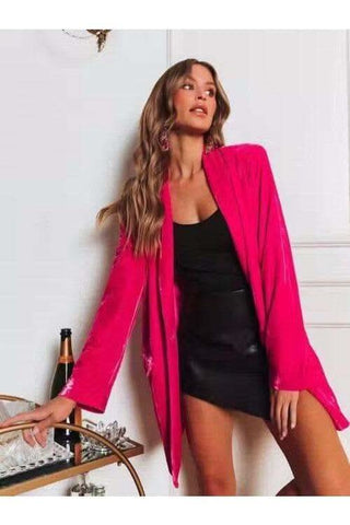 Button Up Long Sleeve Blazer with Pocket - SwagglyLife Home & Fashion Button Up Long Sleeve Blazer with Pocket - SwagglyLife Home & Fashion