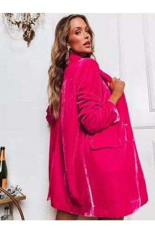 Button Up Long Sleeve Blazer with Pocket - SwagglyLife Home & Fashion Button Up Long Sleeve Blazer with Pocket - SwagglyLife Home & Fashion