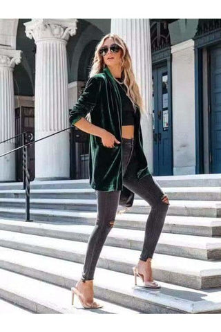 Button Up Long Sleeve Blazer with Pocket - SwagglyLife Home & Fashion Button Up Long Sleeve Blazer with Pocket - SwagglyLife Home & Fashion