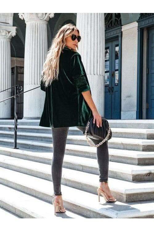 Button Up Long Sleeve Blazer with Pocket - SwagglyLife Home & Fashion Button Up Long Sleeve Blazer with Pocket - SwagglyLife Home & Fashion