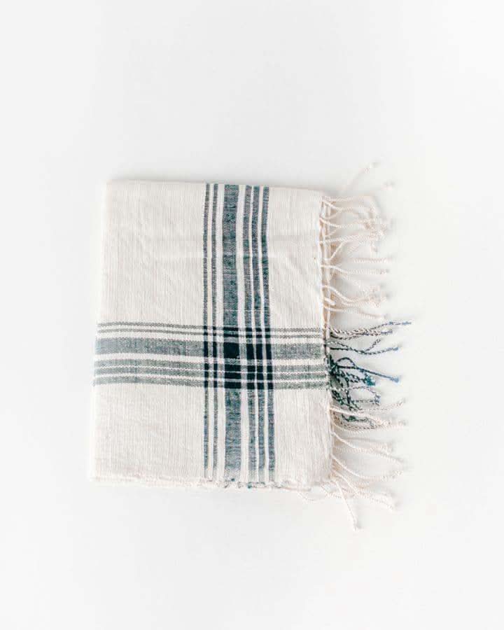 Cabin Hatch Cotton Hand Towel in Navy - Kitchen Towels photo