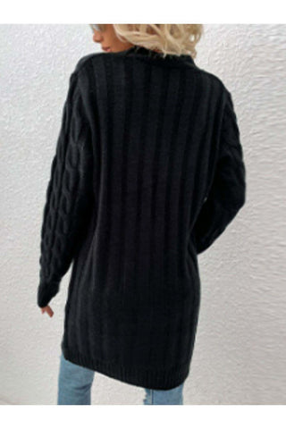 Cable-Knit Button Down Cardigan with Pockets, Multiple Colors - SwagglyLife Home & Fashion Cable-Knit Button Down Cardigan with Pockets, Multiple Colors - SwagglyLife Home & Fashion