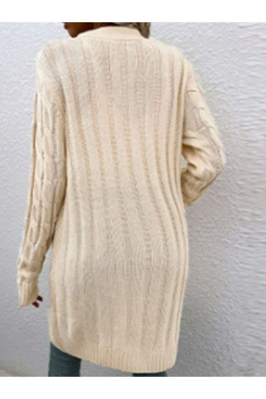 Cable-Knit Button Down Cardigan with Pockets, Multiple Colors - SwagglyLife Home & Fashion Cable-Knit Button Down Cardigan with Pockets, Multiple Colors - SwagglyLife Home & Fashion